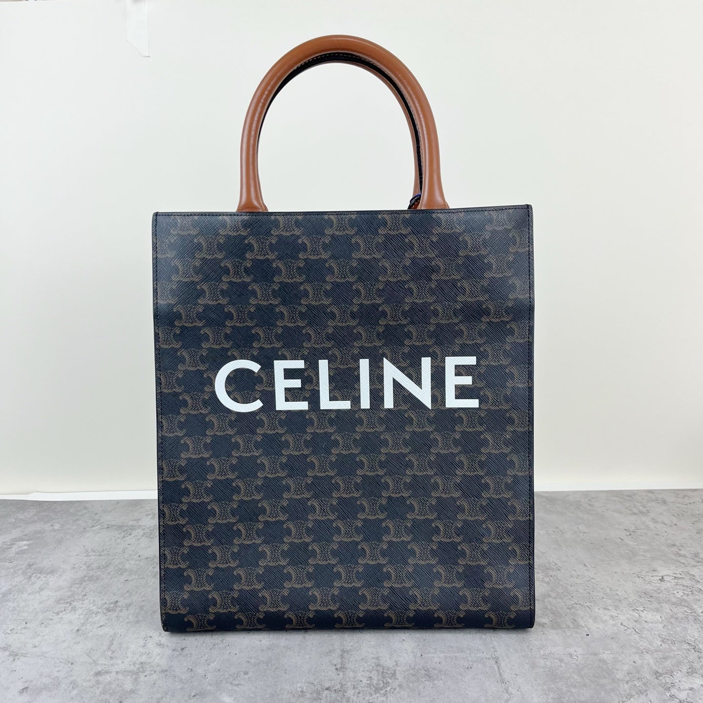 Celine CABAS Small Vertical Handbag with Logo Print Canvas 11 x 13 x 3 inches (28.5 x 33 x 8 centimeters) 191542BZK.04LU