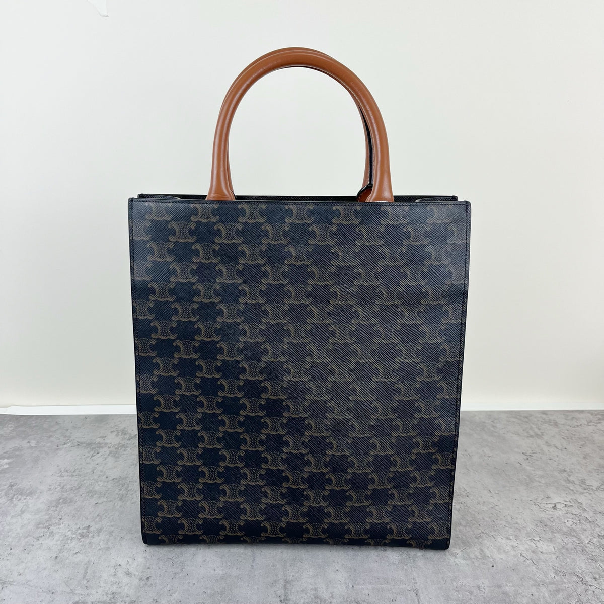 Celine CABAS Small Vertical Handbag with Logo Print Canvas 11 x 13 x 3 inches (28.5 x 33 x 8 centimeters) 191542BZK.04LU