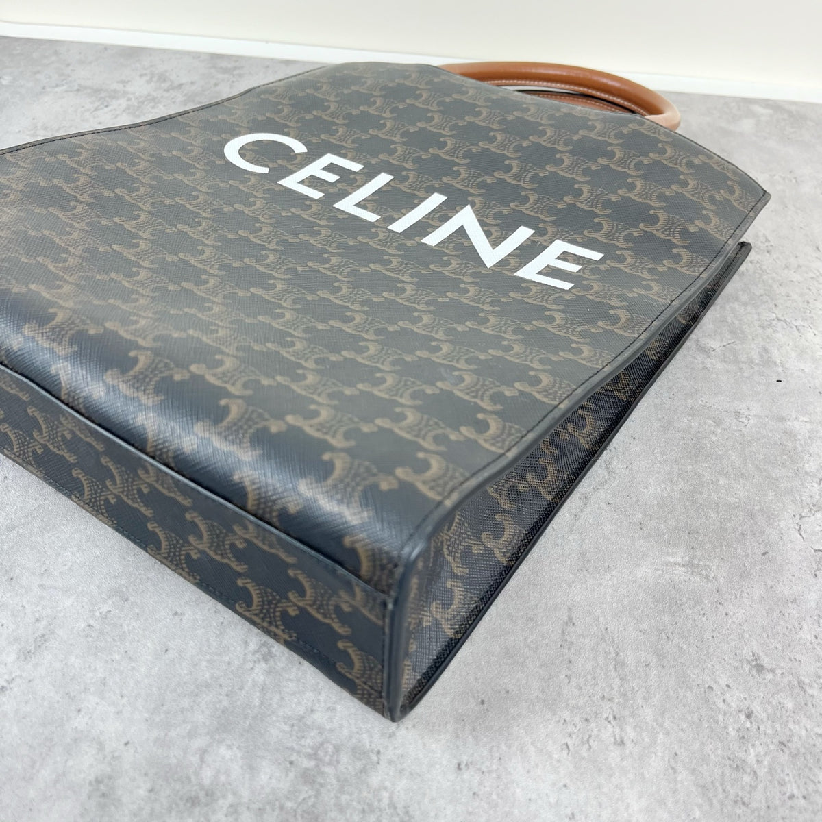 Celine CABAS Small Vertical Handbag with Logo Print Canvas 11 x 13 x 3 inches (28.5 x 33 x 8 centimeters) 191542BZK.04LU