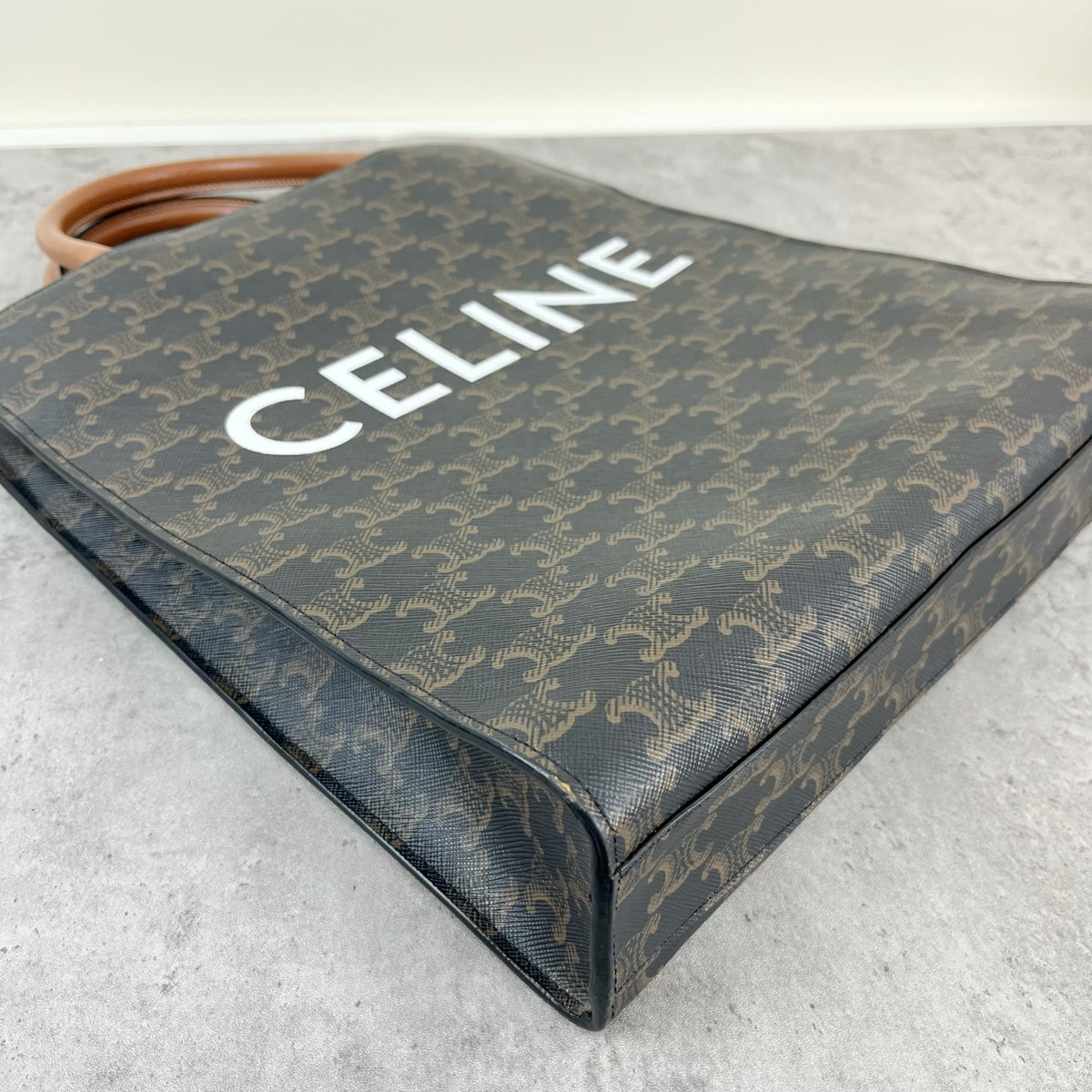 Celine CABAS Small Vertical Handbag with Logo Print Canvas 11 x 13 x 3 inches (28.5 x 33 x 8 centimeters) 191542BZK.04LU
