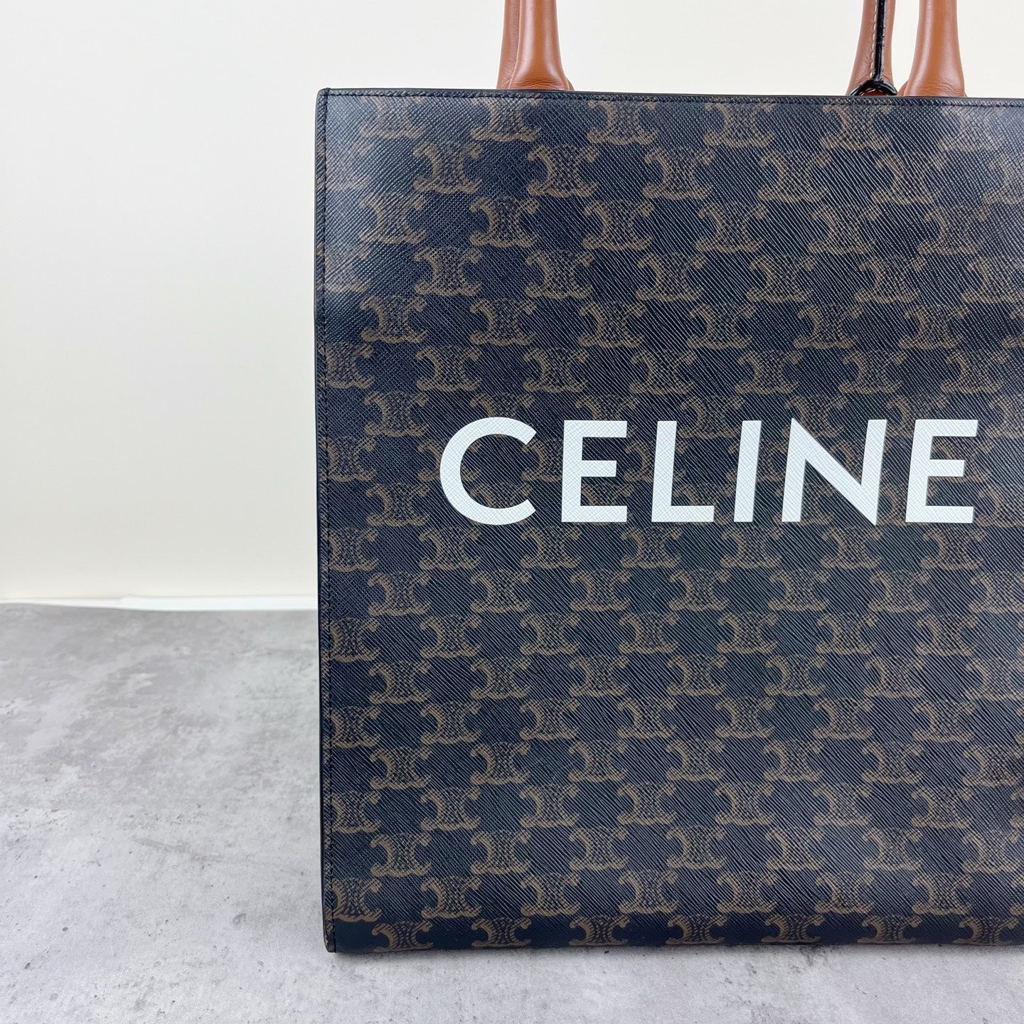 Celine CABAS Small Vertical Handbag with Logo Print Canvas 11 x 13 x 3 inches (28.5 x 33 x 8 centimeters) 191542BZK.04LU