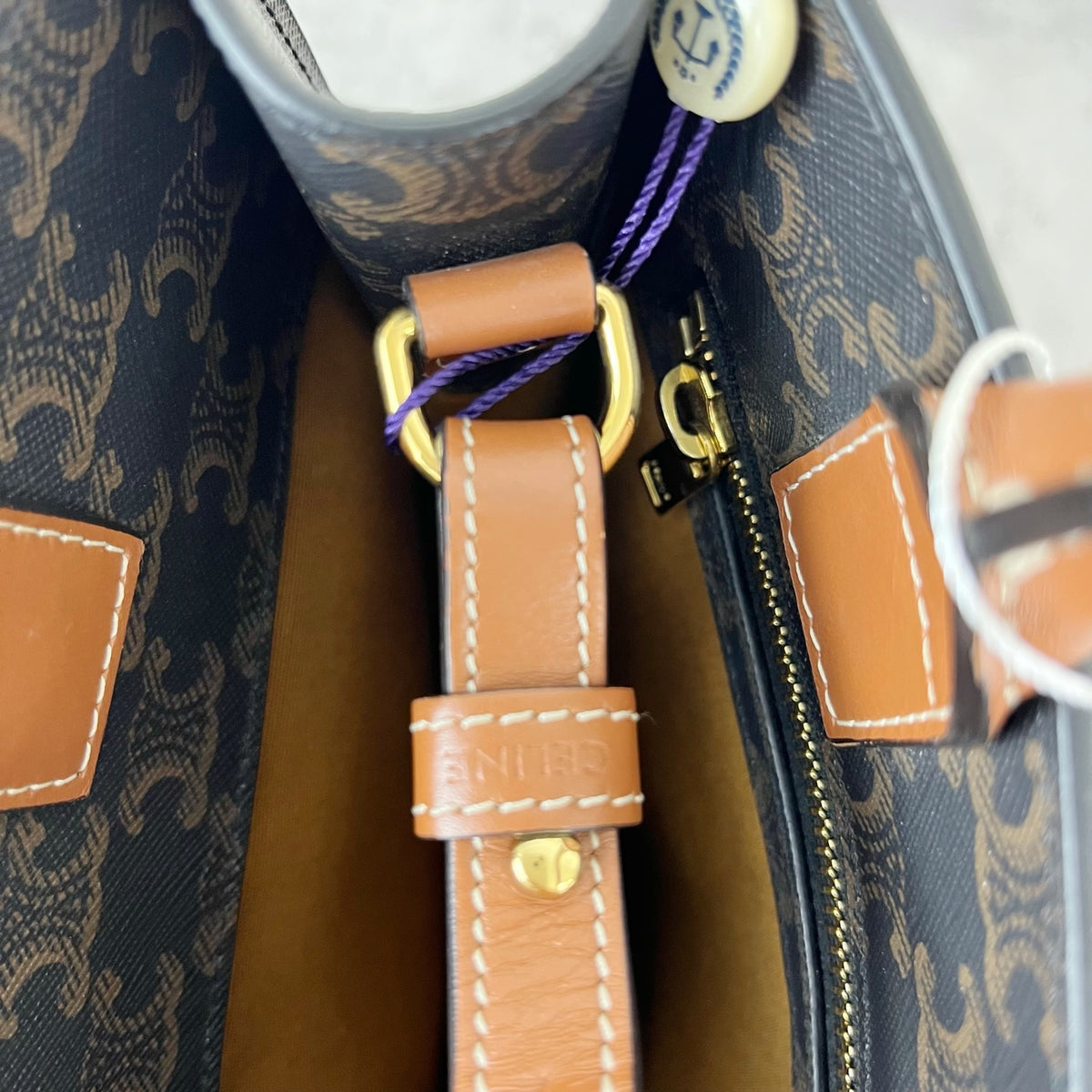 Celine CABAS Small Vertical Handbag with Logo Print Canvas 11 x 13 x 3 inches (28.5 x 33 x 8 centimeters) 191542BZK.04LU