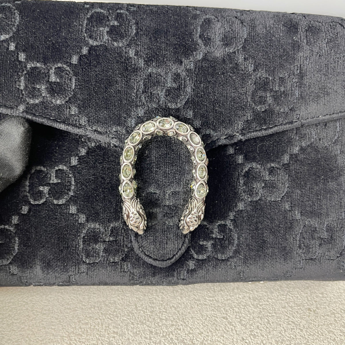 Gucci Velvet Black Length 20 x width 3.5 x height 13 cm 401231-9JTPN-8176