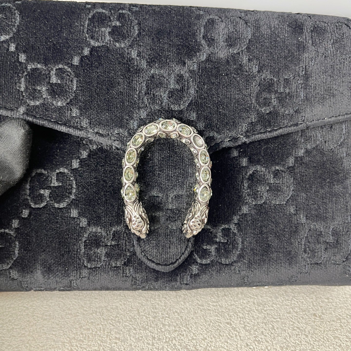 Gucci Velvet Black Length 20 x width 3.5 x height 13 cm 401231-9JTPN-8176
