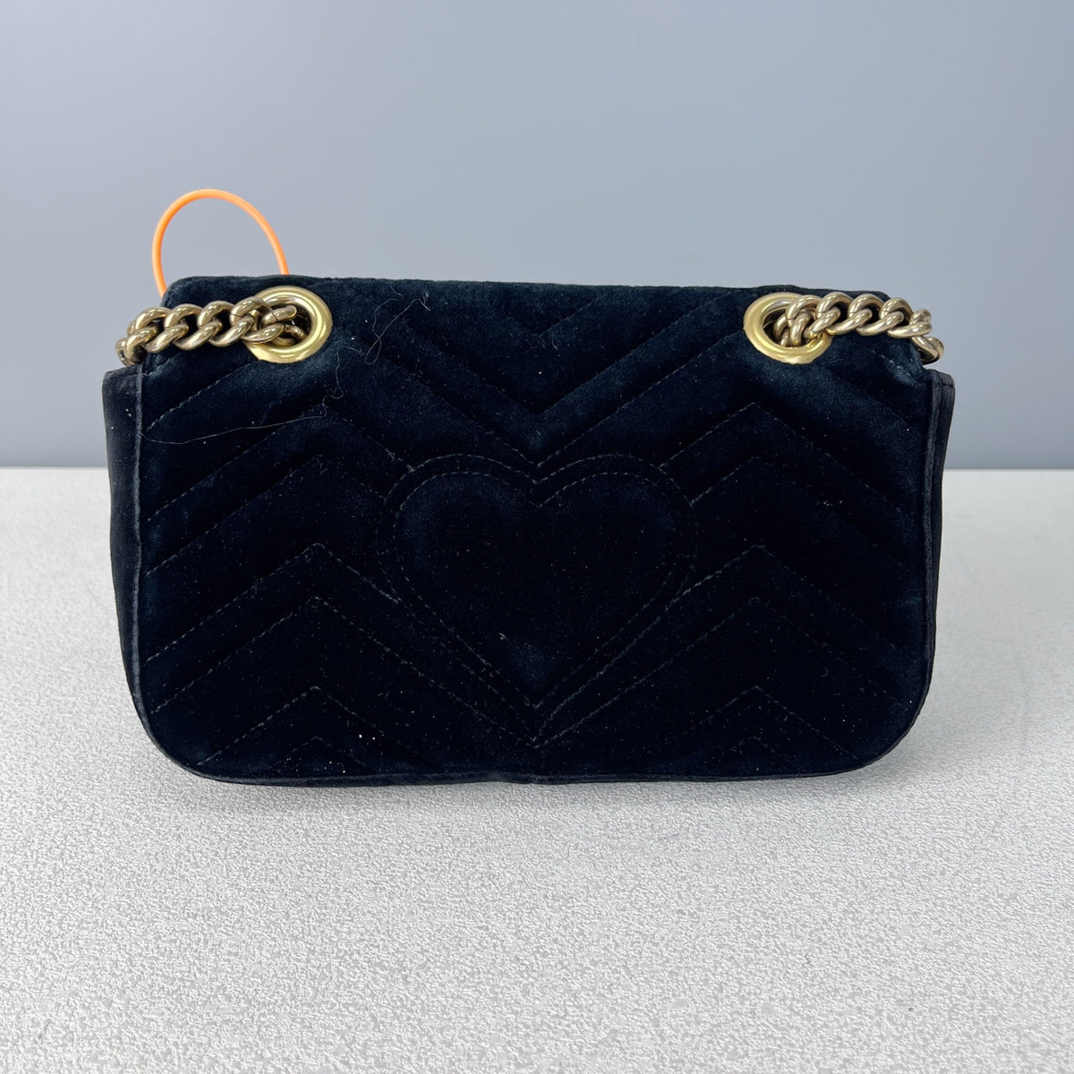Gucci GG MARMONT Velvet Black Length 30 x Width 8 x Height 19 cm 443496-K4D2T-1000