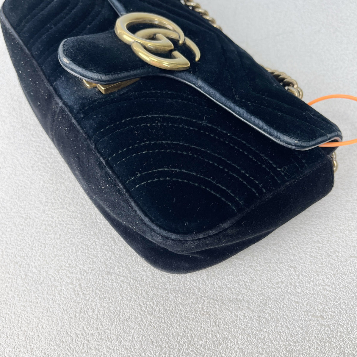 Gucci GG MARMONT Velvet Black Length 30 x Width 8 x Height 19 cm 443496-K4D2T-1000