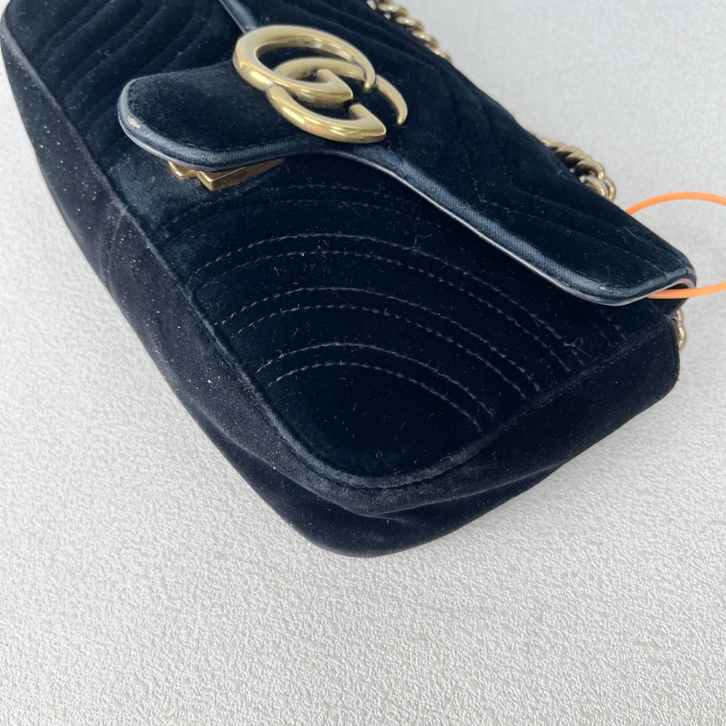 Gucci GG MARMONT Velvet Black Length 30 x Width 8 x Height 19 cm 443496-K4D2T-1000