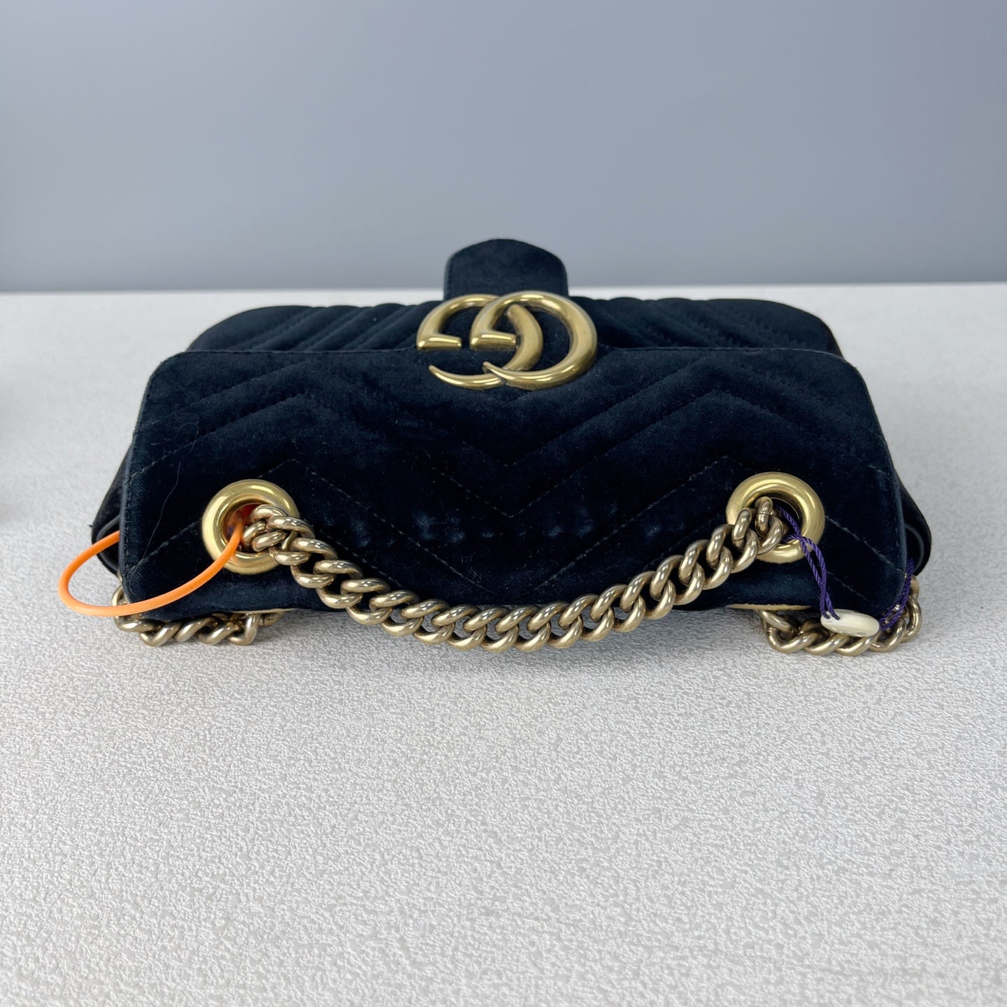 Gucci GG MARMONT Velvet Black Length 30 x Width 8 x Height 19 cm 443496-K4D2T-1000