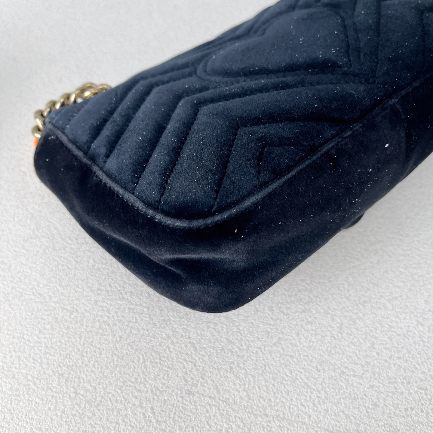 Gucci GG MARMONT Velvet Black Length 30 x Width 8 x Height 19 cm 443496-K4D2T-1000