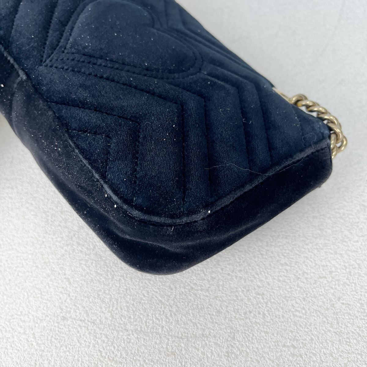 Gucci GG MARMONT Velvet Black Length 30 x Width 8 x Height 19 cm 443496-K4D2T-1000