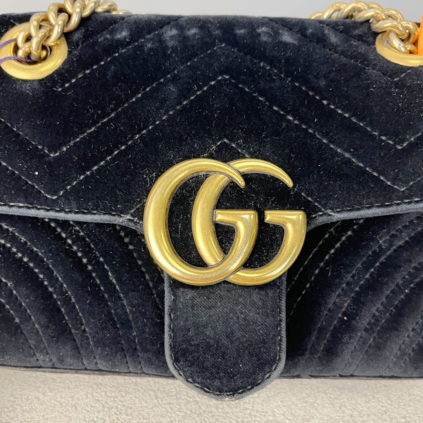 Gucci GG MARMONT Velvet Black Length 30 x Width 8 x Height 19 cm 443496-K4D2T-1000