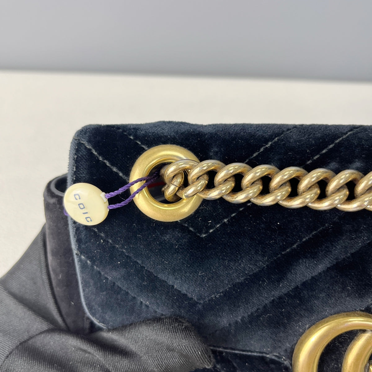 Gucci GG MARMONT Velvet Black Length 30 x Width 8 x Height 19 cm 443496-K4D2T-1000