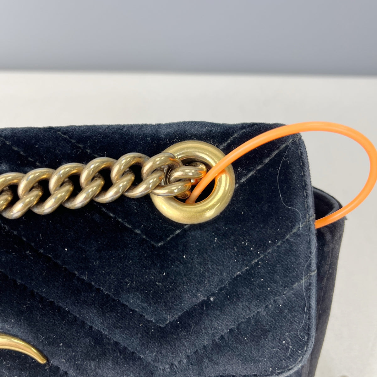 Gucci GG MARMONT Velvet Black Length 30 x Width 8 x Height 19 cm 443496-K4D2T-1000