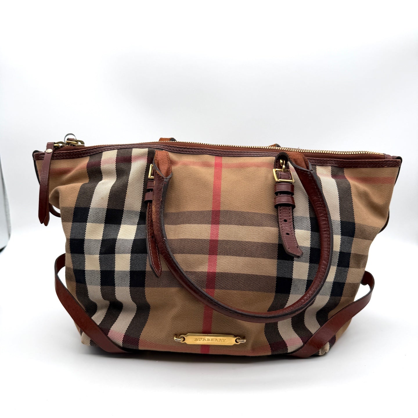Burberry Canvas Brown Satchel