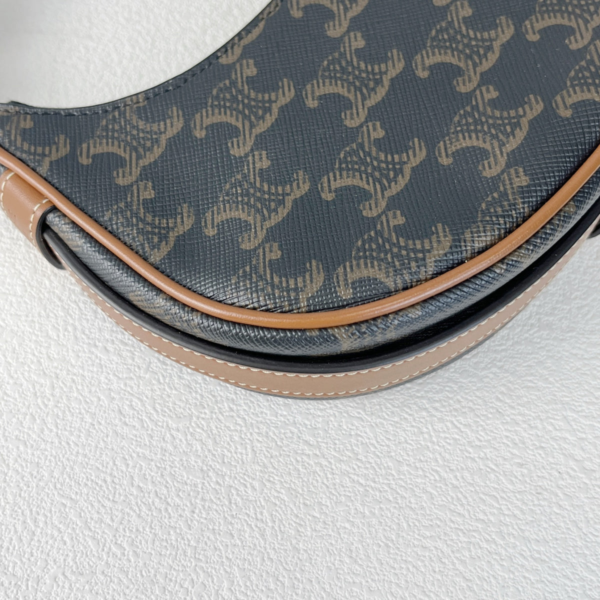 Celine Mini AVA logo-print cowhide handbag Brown 6 x 5 x 2 inches (16 x 12 x 5 centimeters) 10I602DS1.04LU