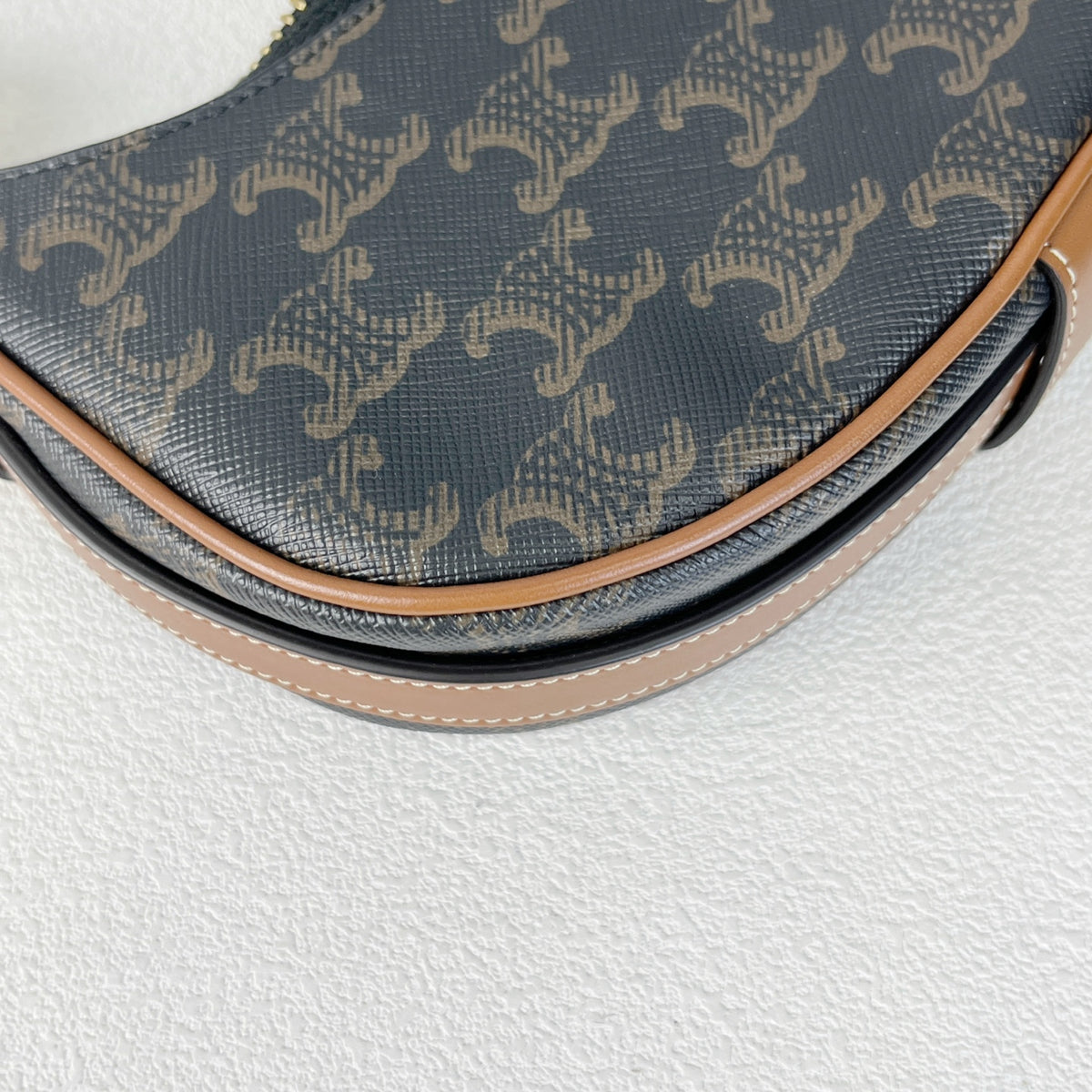 Celine Mini AVA logo-print cowhide handbag Brown 6 x 5 x 2 inches (16 x 12 x 5 centimeters) 10I602DS1.04LU