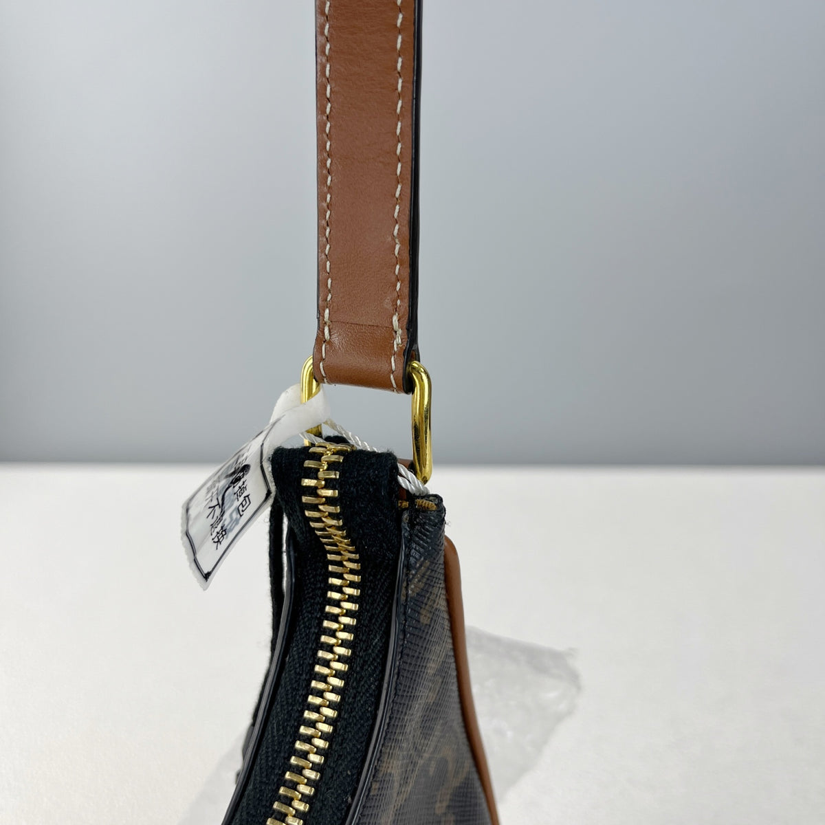 Celine Mini AVA logo-print cowhide handbag Brown 6 x 5 x 2 inches (16 x 12 x 5 centimeters) 10I602DS1.04LU