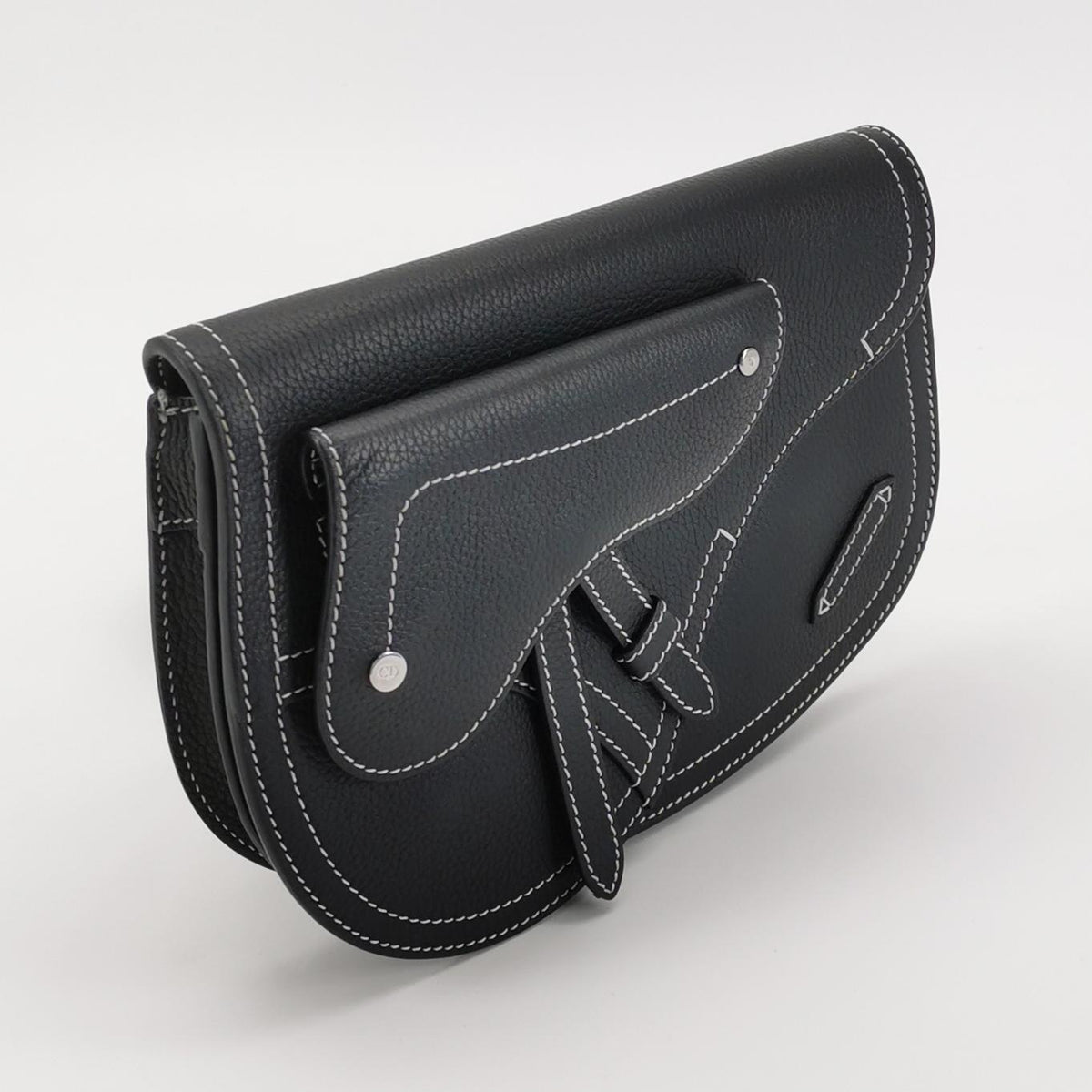 Dior Black Saddle Bag Length: 24 cm, Height: 16 cm, Thickness: 3.5 cm 1ADPO095YKK H00N
