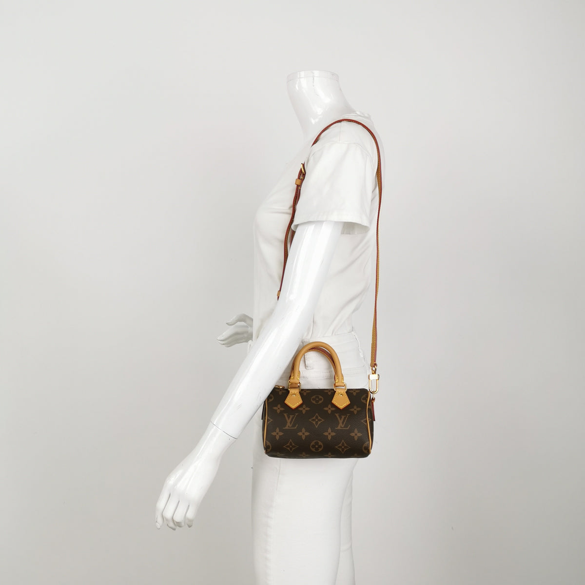 Louis Vuitton Nano Speedy Brown Shoulder Bag 16.5 x 10 x 7cm M81085