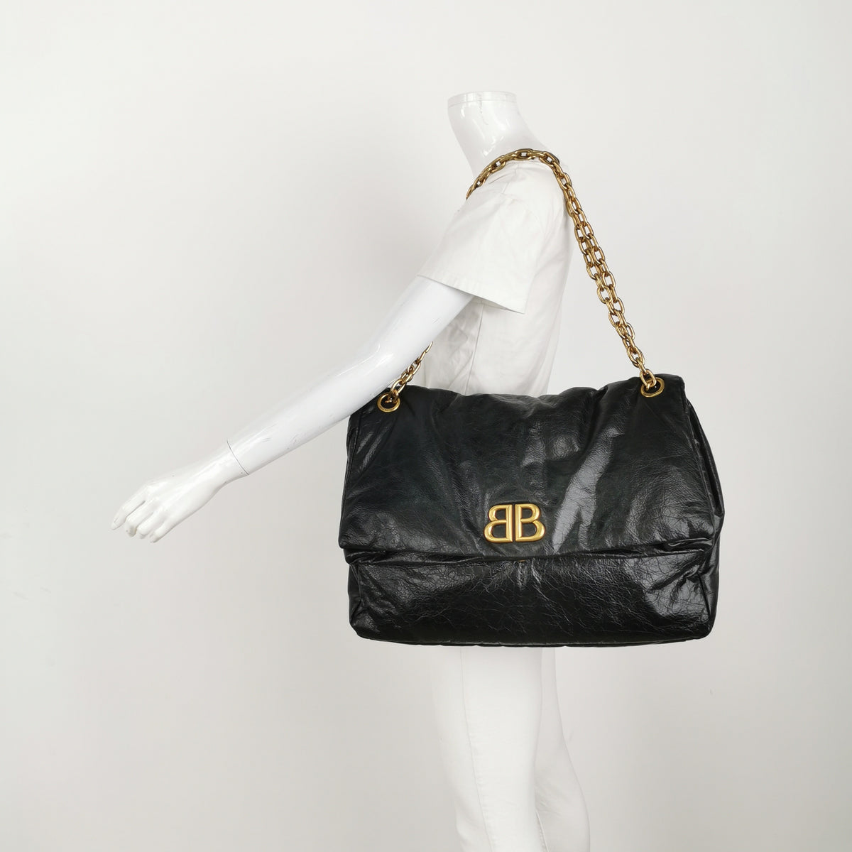 Balenciaga MONACO Black Shoulder Bag 43.5 cm long x 32 cm high x 13 cm wide 7659332AAR81000