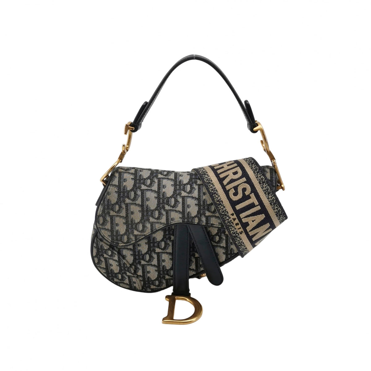 Dior Canvas Blue Saddle Bag Length 18 cm, height 15 cm, thickness 5 cm. M0456CTZQ_M928