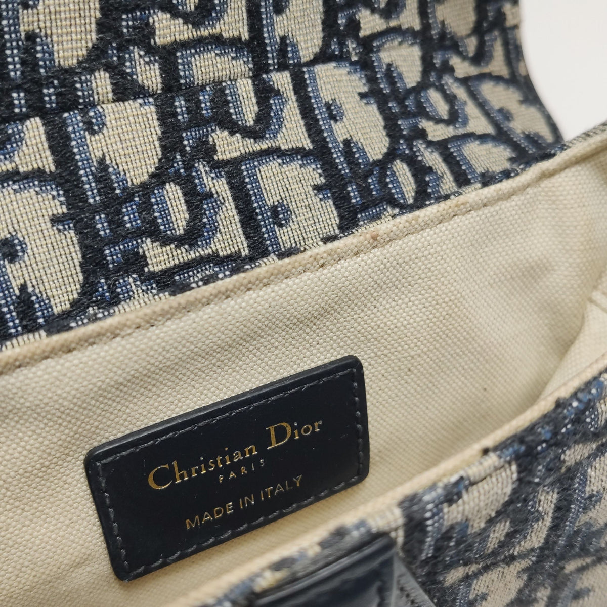 Dior Canvas Blue Saddle Bag Length 18 cm, height 15 cm, thickness 5 cm. M0456CTZQ_M928