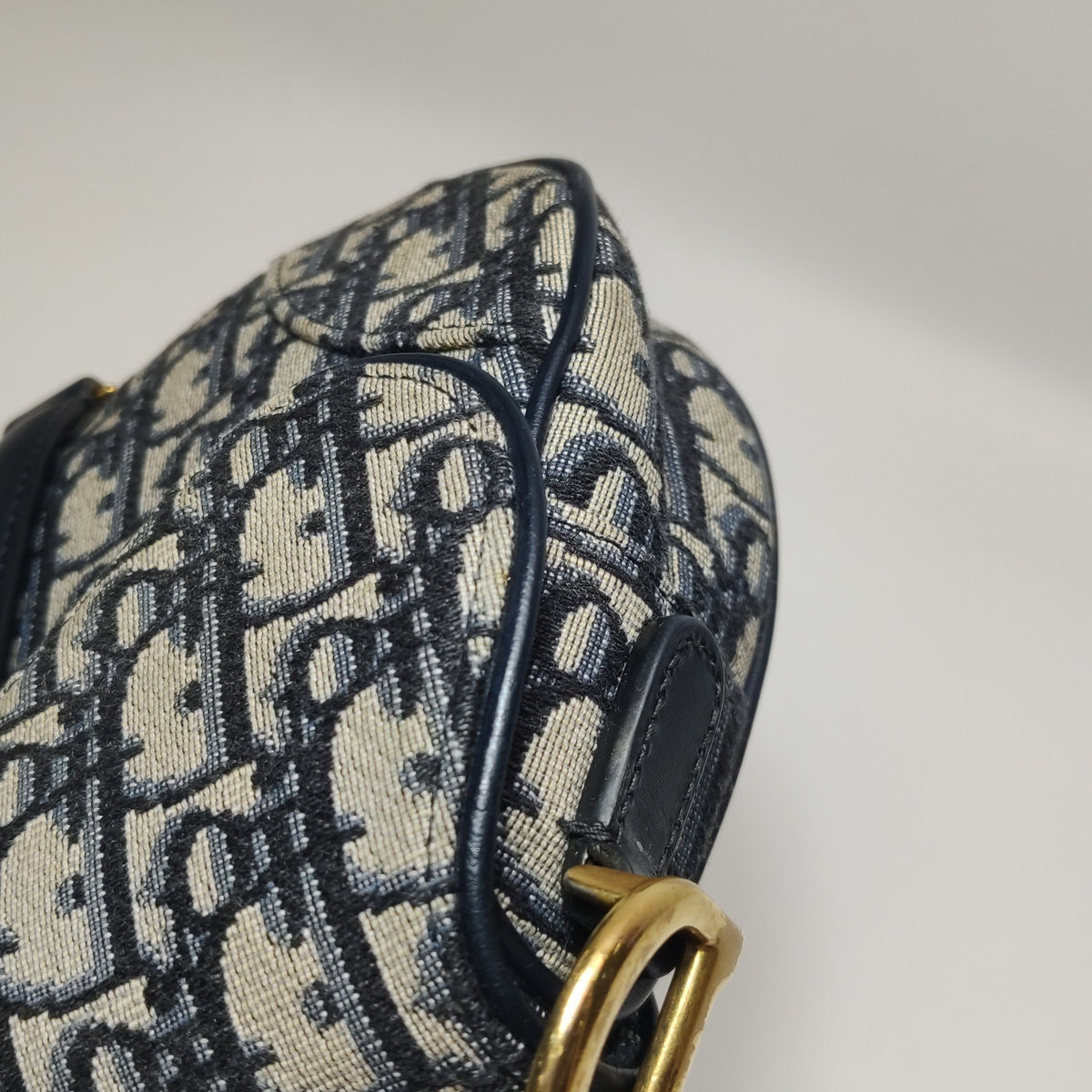 Dior Canvas Blue Saddle Bag Length 18 cm, height 15 cm, thickness 5 cm. M0456CTZQ_M928