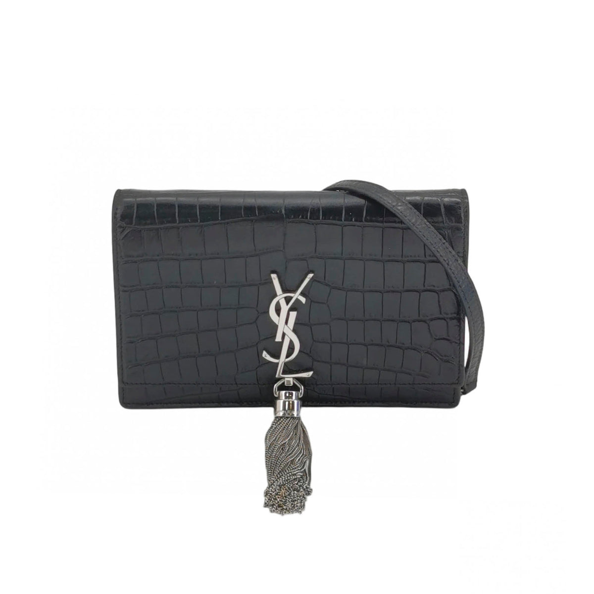 Saint laurent MONOGRAM KATE tassel handbag Black Shoulder Bag 20 x 12.5 x 5 centimeters 474366DND0N1000