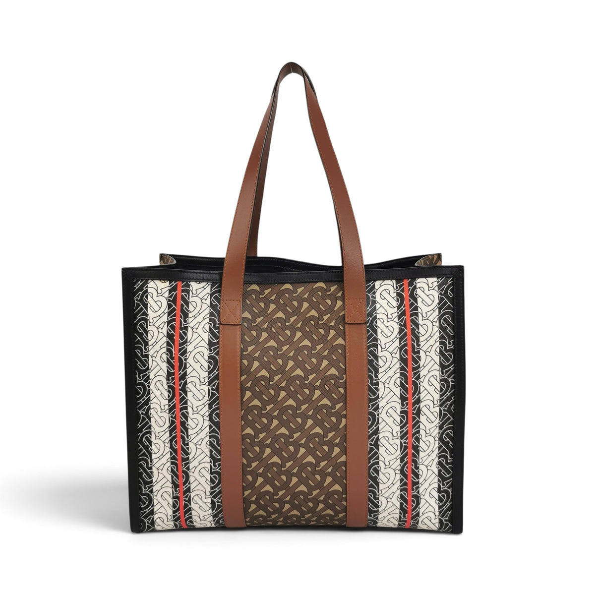 Portrait Monogram Stripe Tote