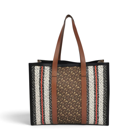 Portrait Monogram Stripe Tote