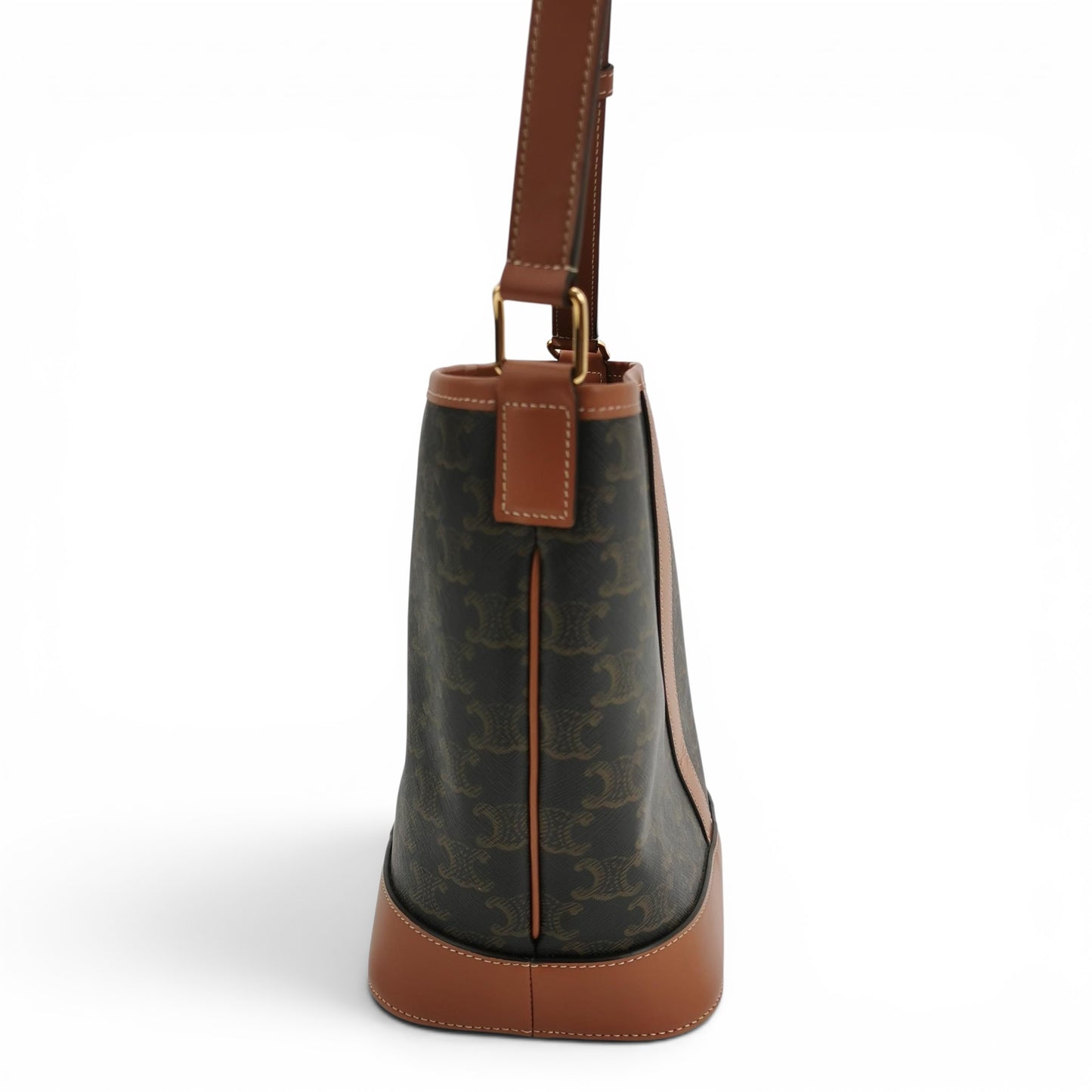 Small Trumpet Bucket Bag in Triomphe Canvas