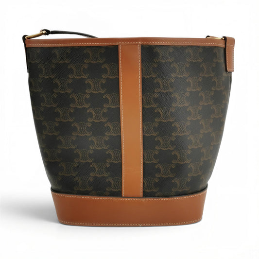 Small Trumpet Bucket Bag in Triomphe Canvas