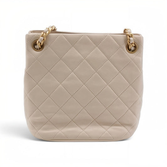 Mini Bucket Bag with Chanel Letters Chain