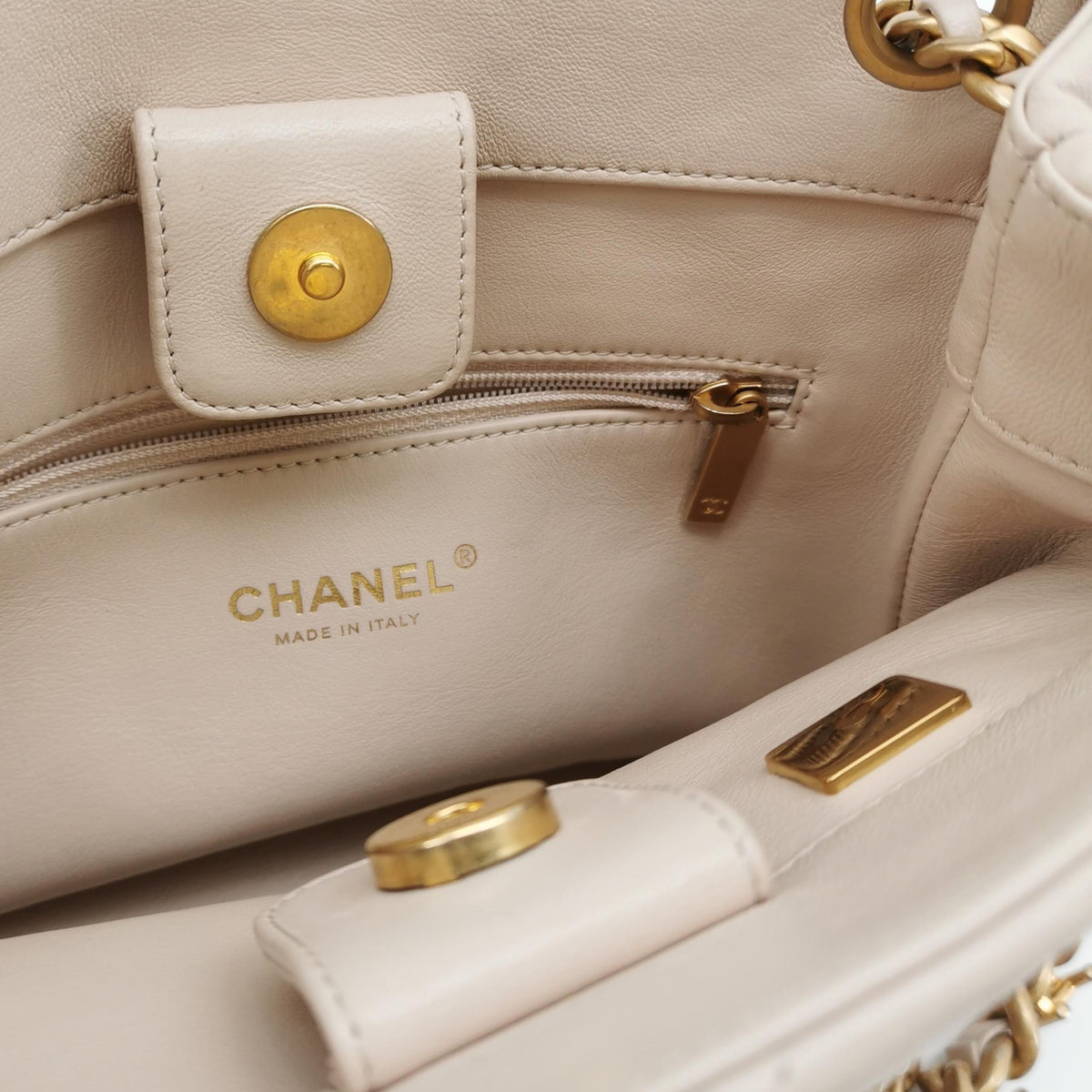 Mini Bucket Bag with Chanel Letters Chain