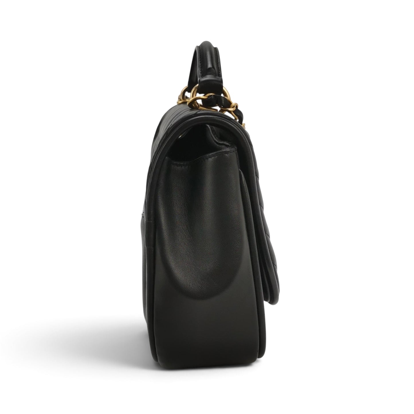 Chevron Flap Bag with Top Handle