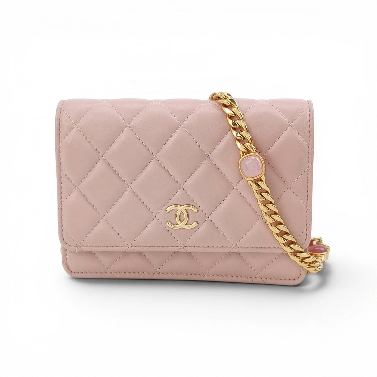 Classic Wallet on Chain with Resin Stone Chain