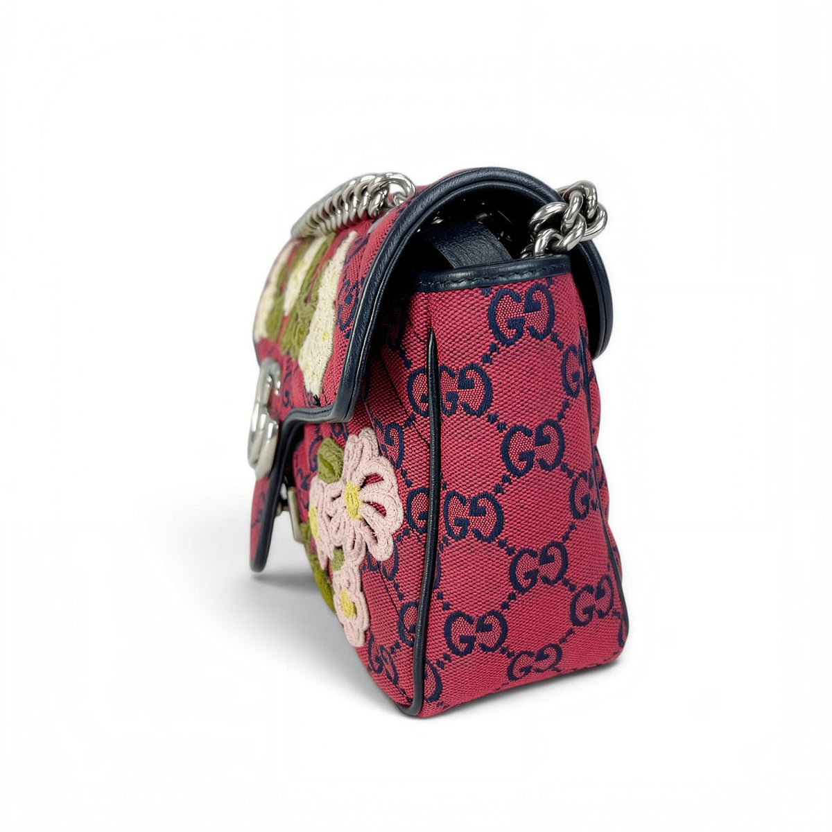 GG Marmont Floral Embroidered Small Shoulder Bag