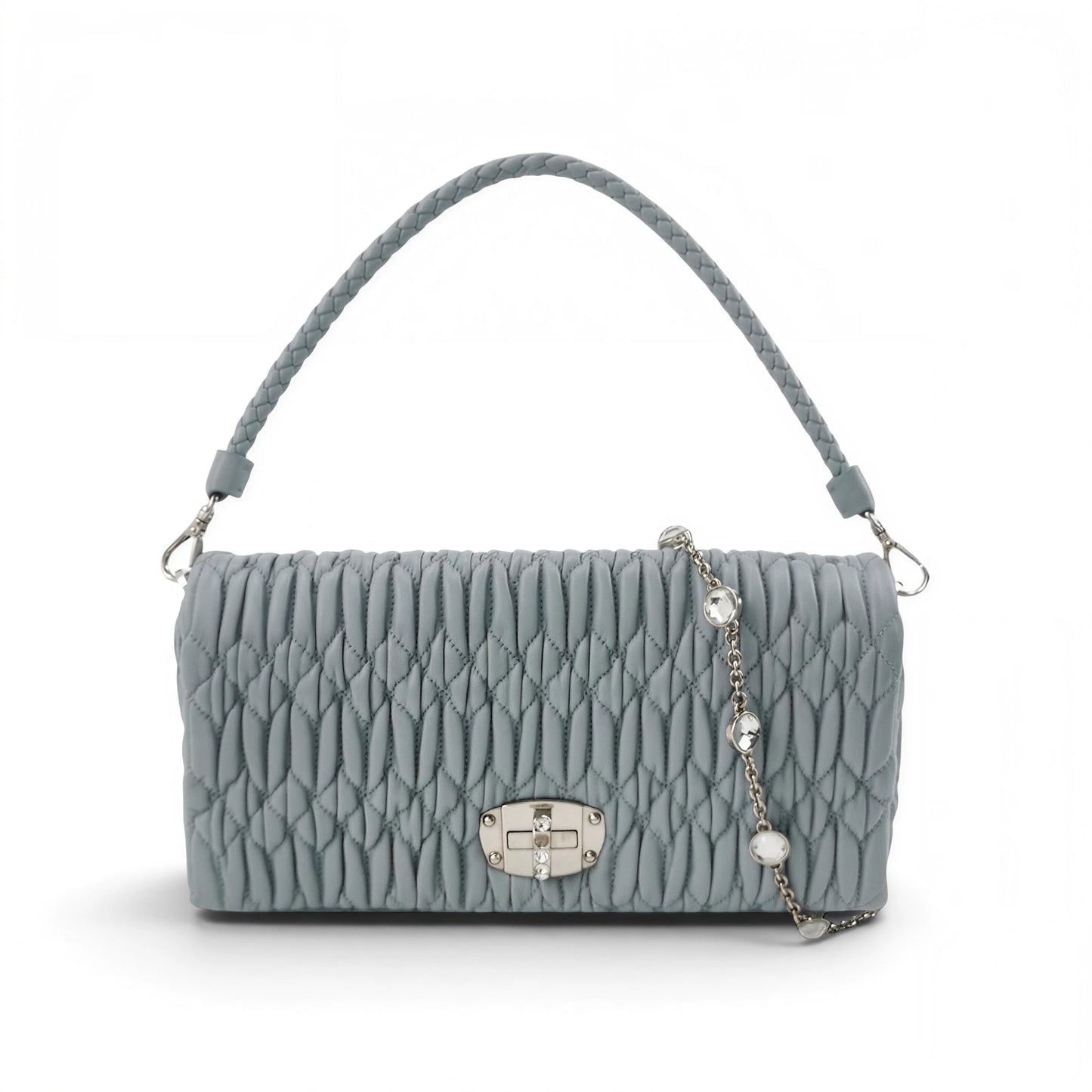 Crystal Embellished Matelassé Flap Bag