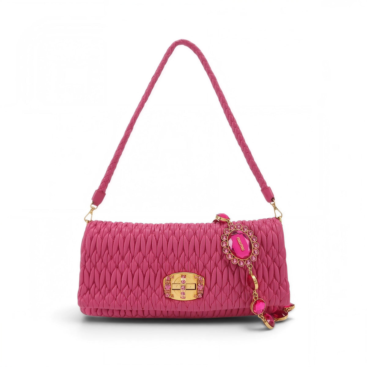 Crystal Embellished Matelassé Shoulder Bag