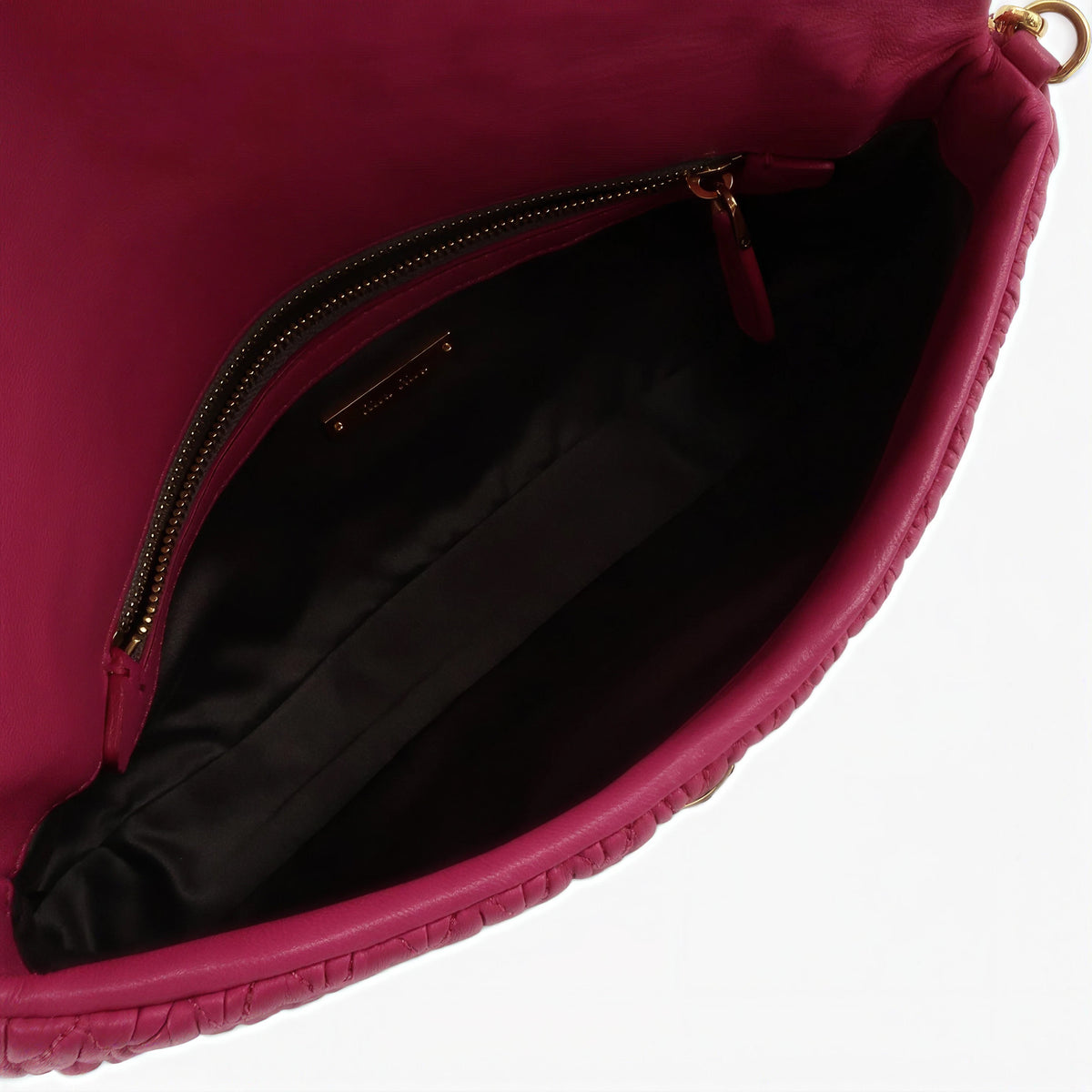 Crystal Embellished Matelassé Shoulder Bag