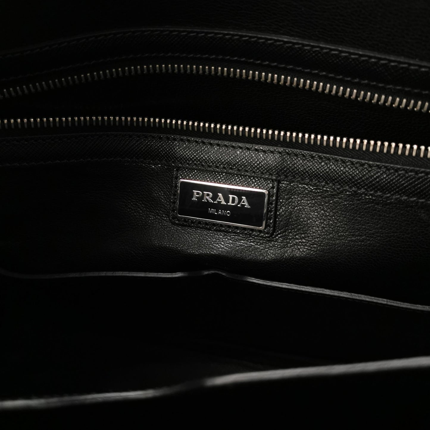 Cube Print Saffiano Leather Briefcase