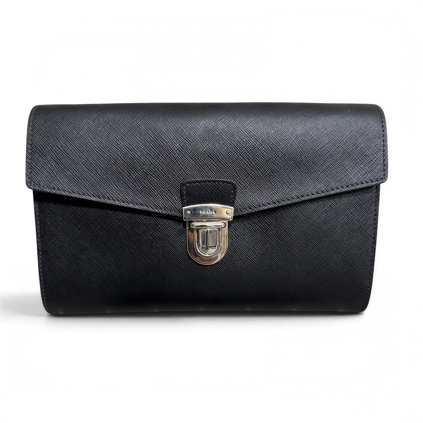 Saffiano Leather Clutch with Wristlet