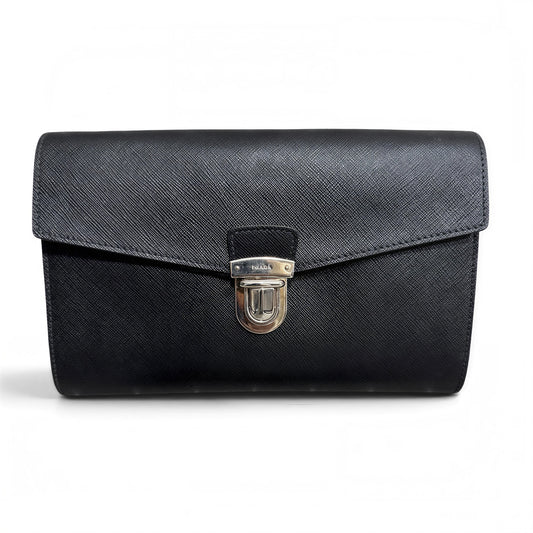 Saffiano Leather Clutch with Wristlet