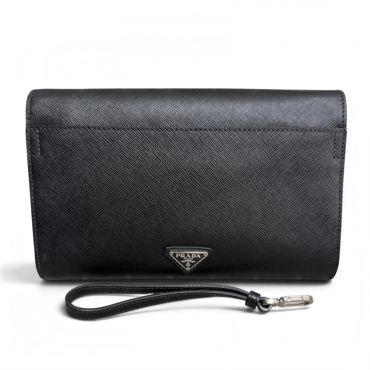Saffiano Leather Clutch with Wristlet